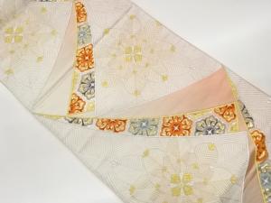 重ね色紙に若松華文模様織出し袋帯